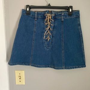 Jean Skirt with tie front